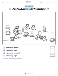 Alice's Adventures in Wonderland printable worksheet preview