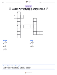 Alice's Adventures in Wonderland printable worksheet preview