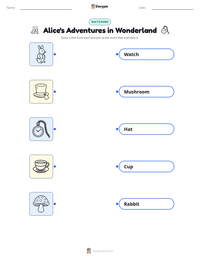 Alice's Adventures in Wonderland printable worksheet for kids