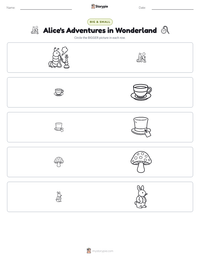 Alice's Adventures in Wonderland printable worksheet preview