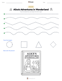 Alice's Adventures in Wonderland printable worksheet preview