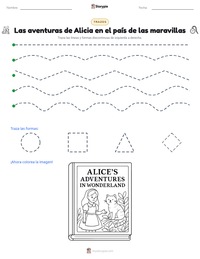 Vista previa de la hoja de trabajo imprimible de Las aventuras de Alicia en el país de las maravillas