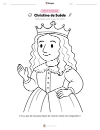 Aperçu de la feuille de travail imprimable Christine de Suède