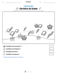 Aperçu de la feuille de travail imprimable Christine de Suède