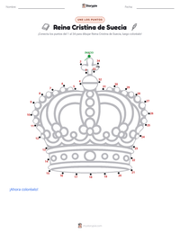 Vista previa de la hoja de trabajo imprimible de Reina Cristina de Suecia