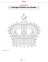Koningin Christina van Zweden afdrukbare werkblad voorbeeld