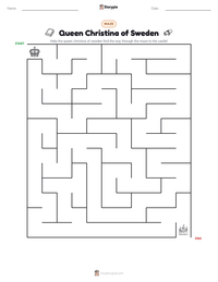 Queen Christina of Sweden printable worksheet preview