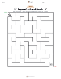 Anteprima della scheda stampabile di Regina Cristina di Svezia