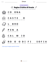 Anteprima della scheda stampabile di Regina Cristina di Svezia