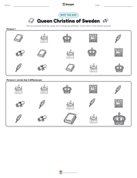 Queen Christina of Sweden printable worksheet preview