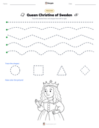 Queen Christina of Sweden printable worksheet preview
