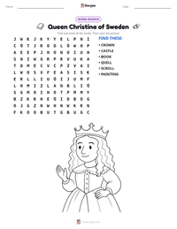 Queen Christina of Sweden printable worksheet preview