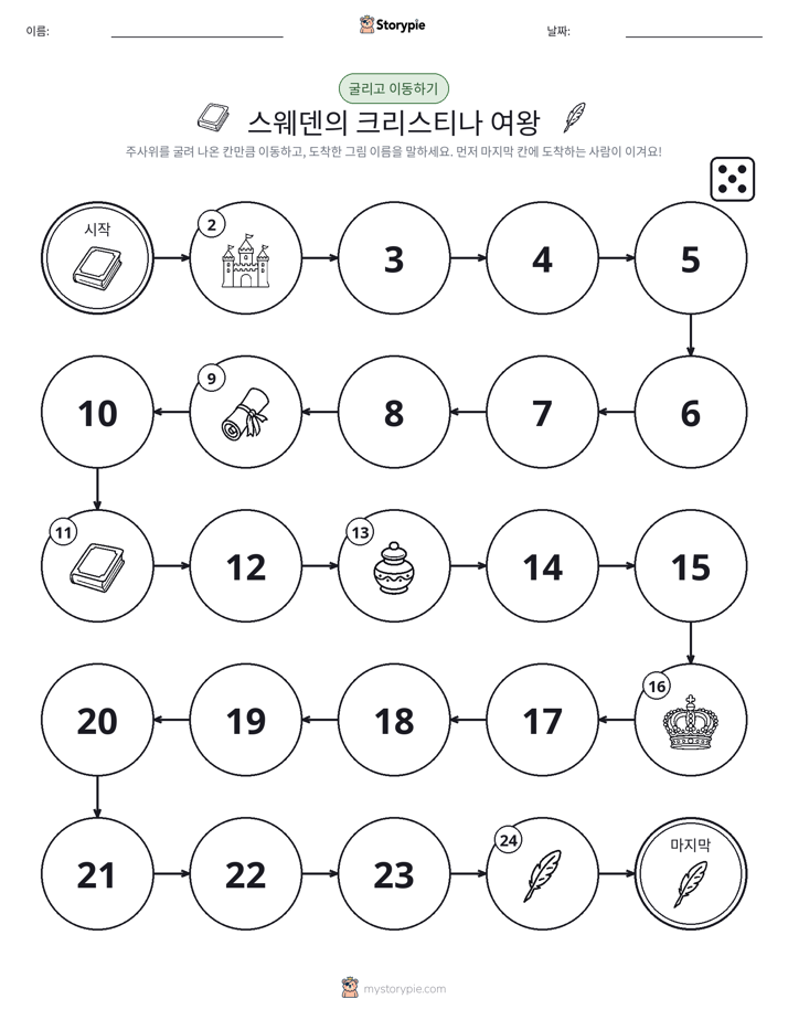 주사위 굴리고 이동하기 게임