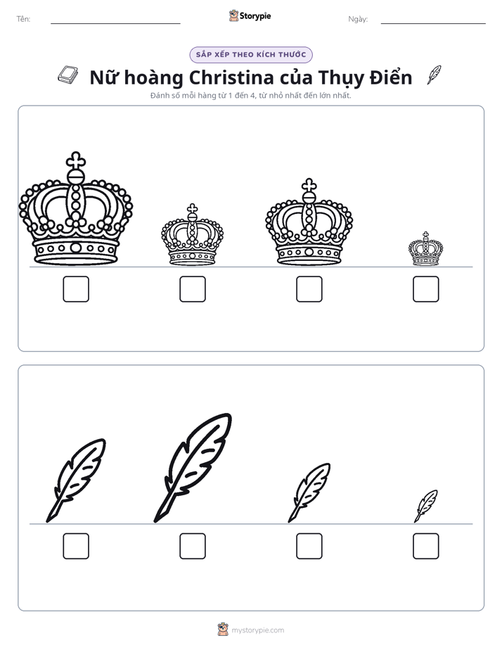 Thứ Tự Kích Thước