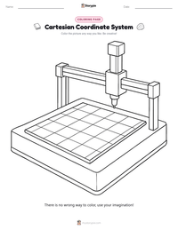 Cartesian Coordinate System coloring page for kids