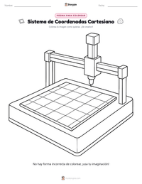 Página para colorear de Sistema de Coordenadas Cartesianas para niños