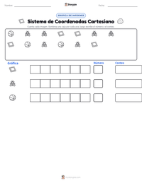 Vista previa de la hoja de trabajo imprimible de Sistema de Coordenadas Cartesianas