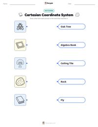 Cartesian Coordinate System printable worksheet for kids
