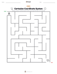 Cartesian Coordinate System printable worksheet preview