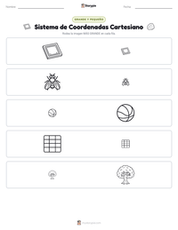 Vista previa de la hoja de trabajo imprimible de Sistema de Coordenadas Cartesianas