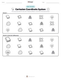 Cartesian Coordinate System printable worksheet preview