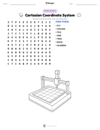 Cartesian Coordinate System printable worksheet preview