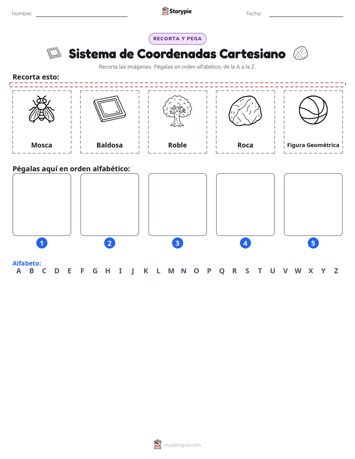 Cortar y Pegar el Alfabeto