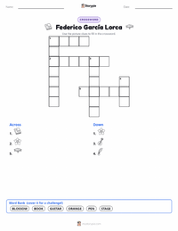 Federico García Lorca printable worksheet preview