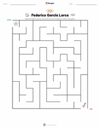 Federico García Lorca printable worksheet preview