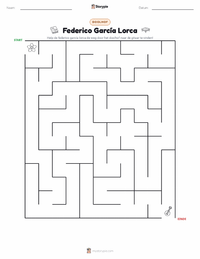 Federico García Lorca afdrukbare werkblad voorbeeld