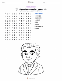 Federico García Lorca printable worksheet preview