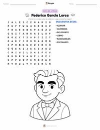Vista previa de la hoja de trabajo imprimible de Federico García Lorca