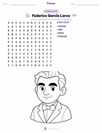 Federico García Lorca afdrukbare werkblad voorbeeld