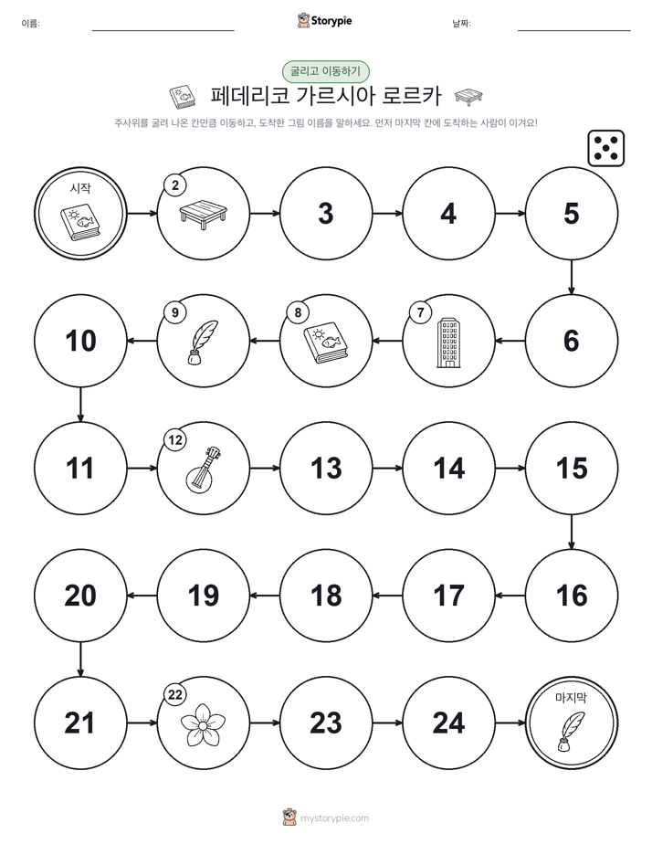 주사위 굴리고 이동하기 게임