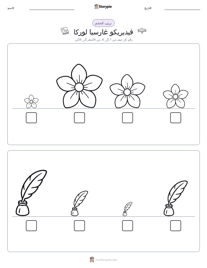 ترتيب الحجم