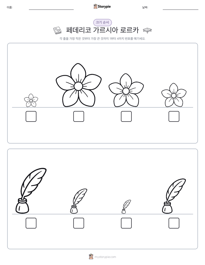 크기 순서