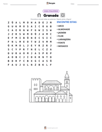 Prévia da folha de atividades imprimível Granada