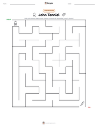 Aperçu de la feuille de travail imprimable John Tenniel