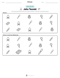John Tenniel printable worksheet preview