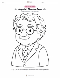 Page de coloriage Jagadish Chandra Bose pour les enfants