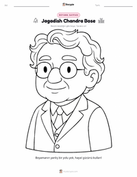 Jagadish Chandra Bose çocuklar için boyama sayfası