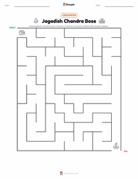 Aperçu de la feuille de travail imprimable Jagadish Chandra Bose