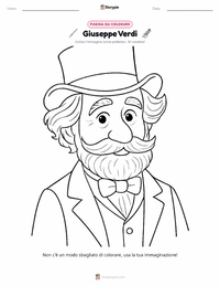 Pagina da colorare di Giuseppe Verdi per bambini