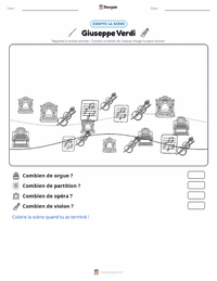 Aperçu de la feuille de travail imprimable Giuseppe Verdi