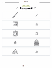 Giuseppe Verdi yazdırılabilir çalışma sayfası önizlemesi