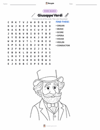 Giuseppe Verdi printable worksheet preview