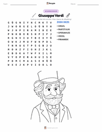 Giuseppe Verdi afdrukbare werkblad voorbeeld