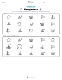 Risorgimento printable worksheet preview