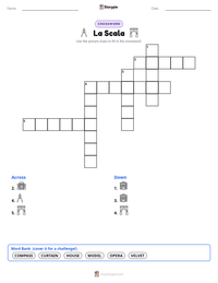 La Scala printable worksheet preview