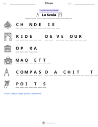 Aperçu de la feuille de travail imprimable La Scala